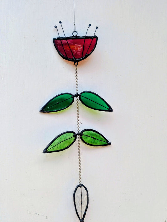 Flower of Happiness Suncatcher - Radiant Red